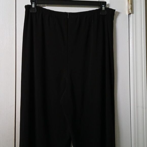 K Studio Collection black straight leg elastic back business casual pants Sz 8 - Picture 6 of 7